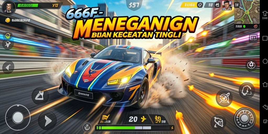 Gameplay balapan seru dan mendebarkan di 666F.