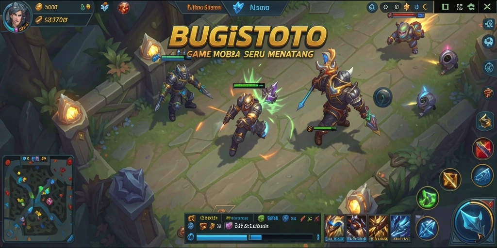 Tampilan gameplay menampilkan pertarungan seru di arena MOBA.