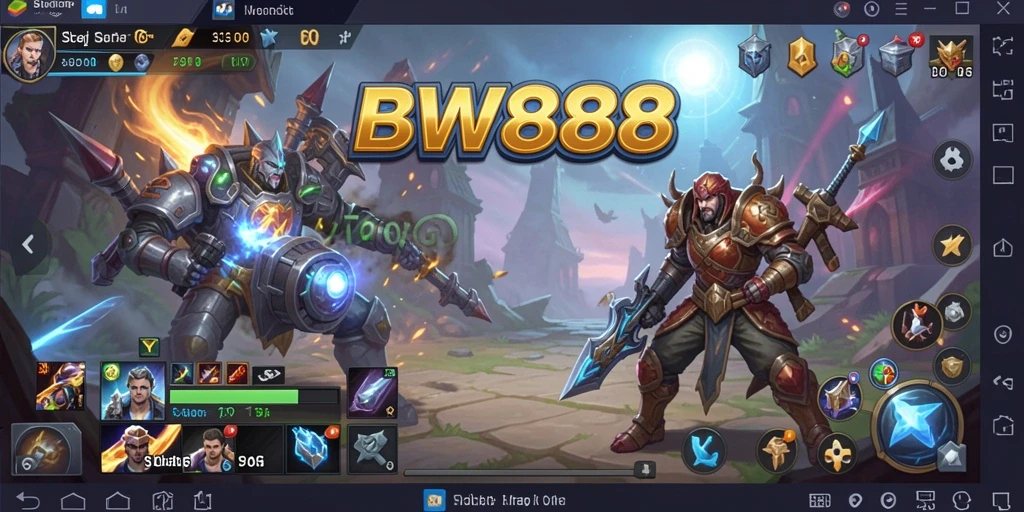Screenshot gameplay BW888 menampilkan pertempuran strategis yang menegangkan.
