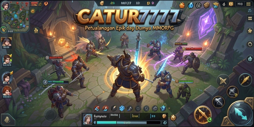 Tangkapan layar gameplay CATUR777 yang menampilkan aksi seru di dunia MMORPG.