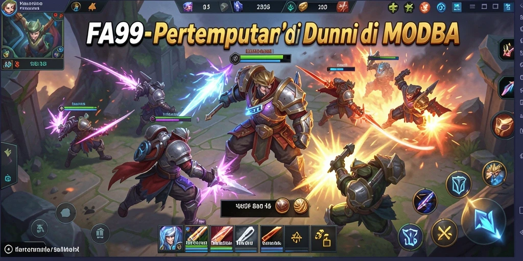 Tampilan seru dari gameplay MOBA dengan aksi intens.