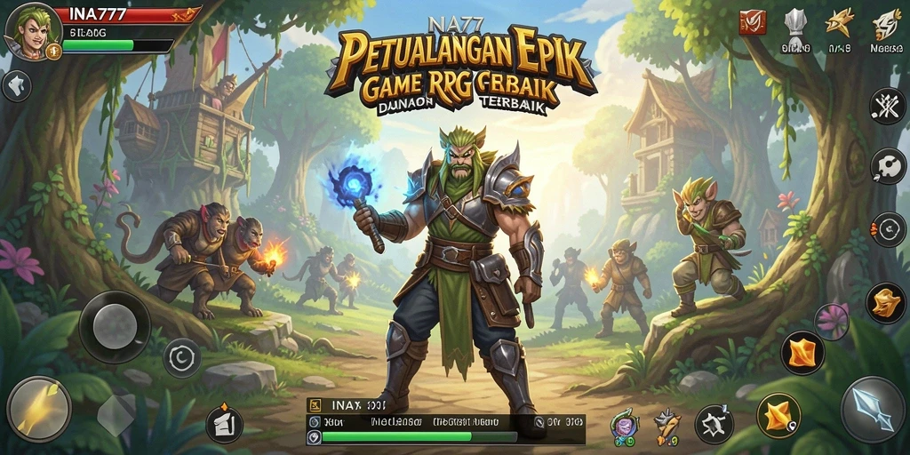 Screenshot gameplay INA777 dengan pertarungan seru dan karakter unik.