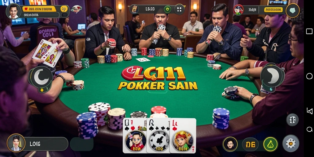 Screenshot utama LG111 menampilkan gameplay seru dalam permainan Poker.