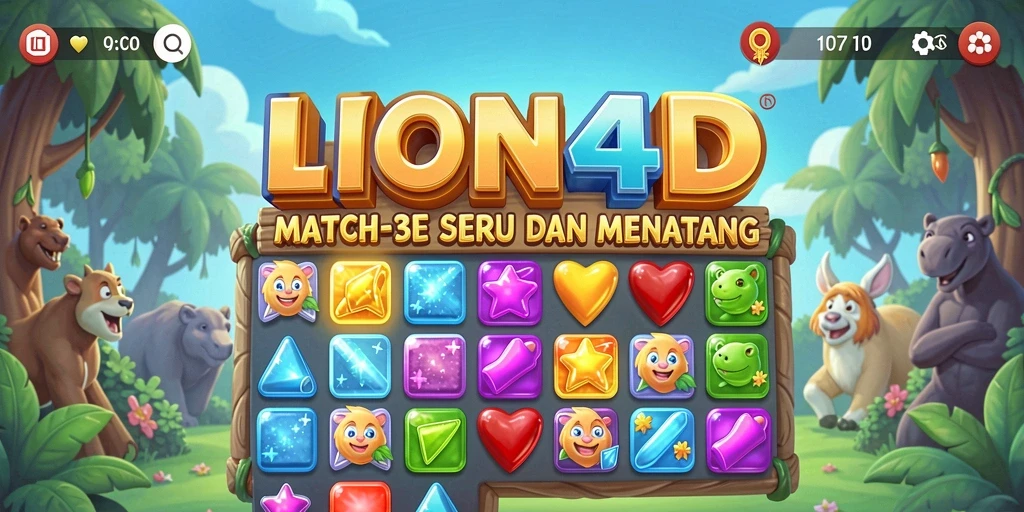 Screenshot gameplay LION4D dengan item yang cocok di layar.