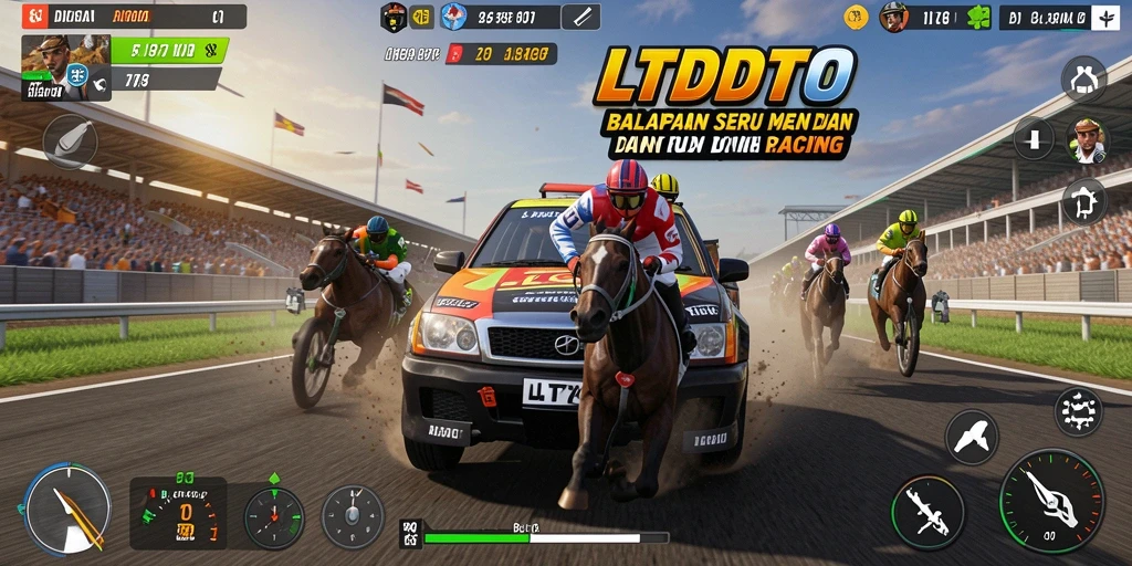 Gameplay LTDTOTO menampilkan balapan seru dengan grafik memukau.