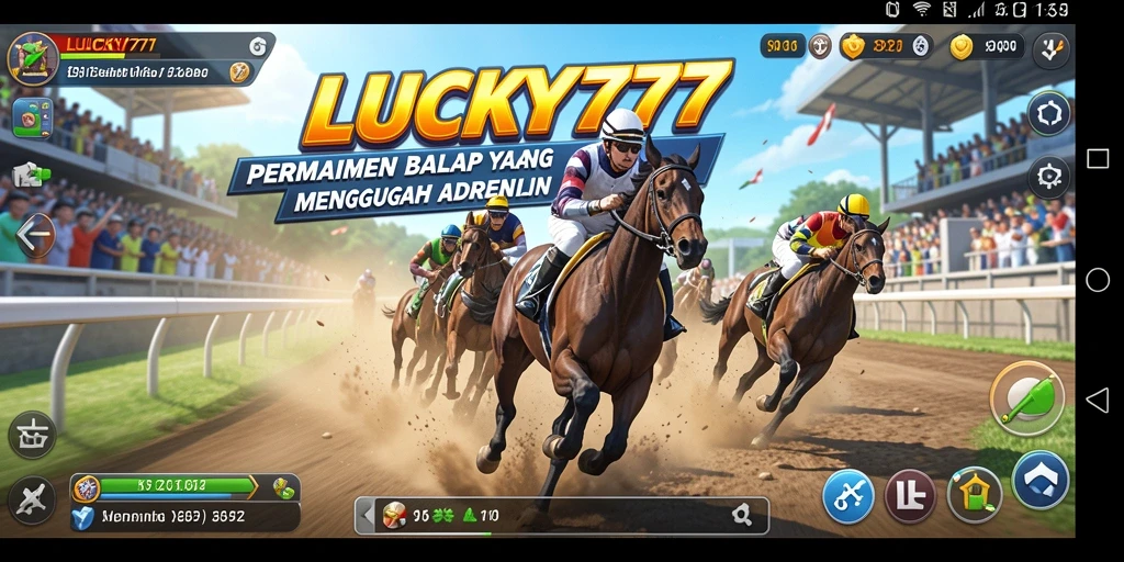 Tampilan gameplay balap LUCKY777 yang mendebarkan dan penuh aksi.