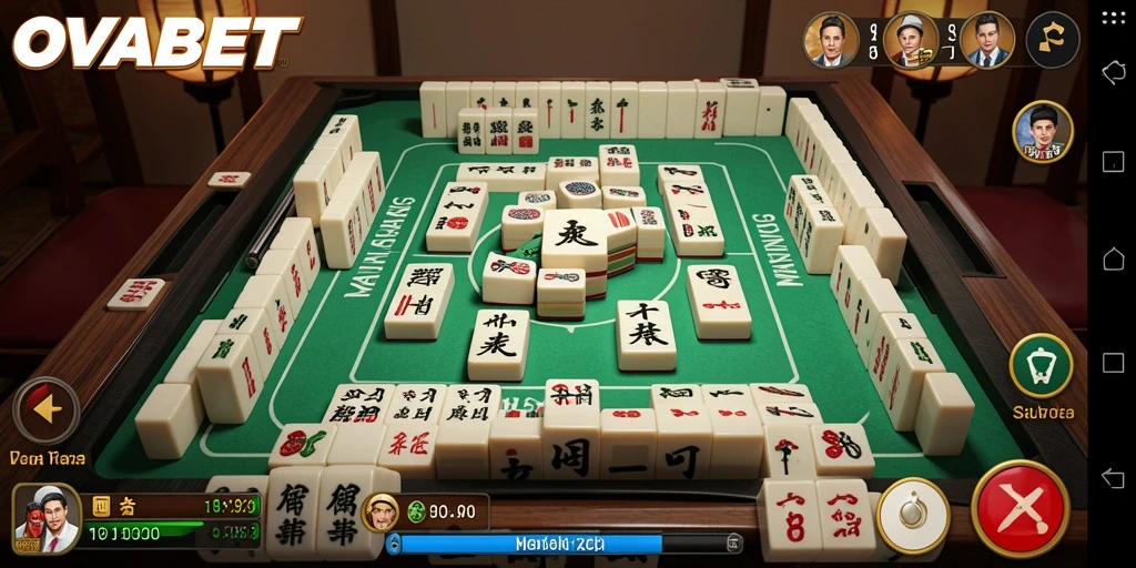 Screenshot gameplay OVABET dengan tampilan Mahjong yang menarik.