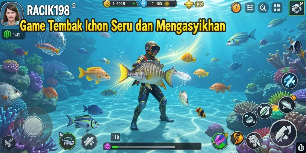 Tampilan gameplay RACIK198 yang penuh warna dan menantang dalam Tembak Ikan.
