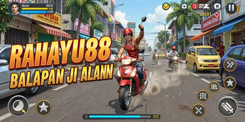 Tampilan gameplay balap yang seru dan mendebarkan di RAHAYU88.