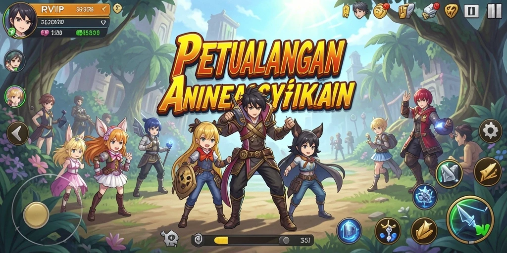 Gameplay seru dengan karakter anime yang menarik.
