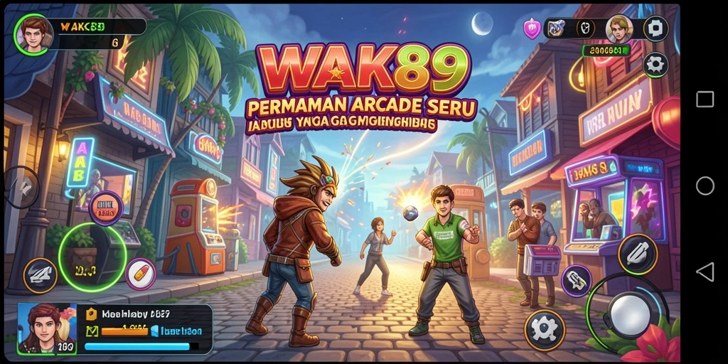 Screenshot gameplay menunjukkan keseruan bermain WAK89 dalam mode Arcade.