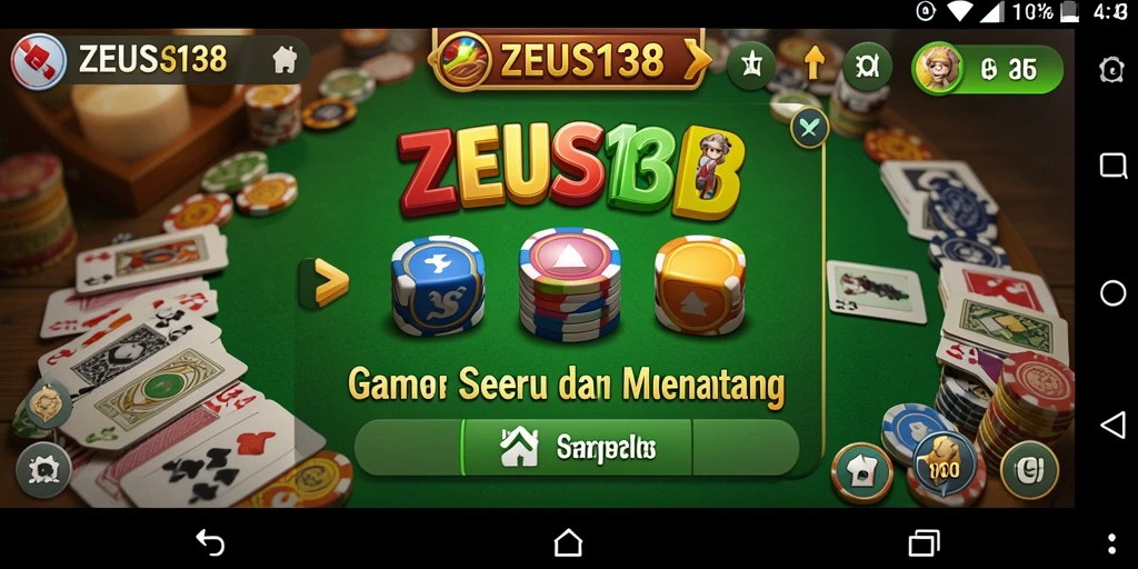 Screenshot ZEUS138 menampilkan gameplay seru Gaple.